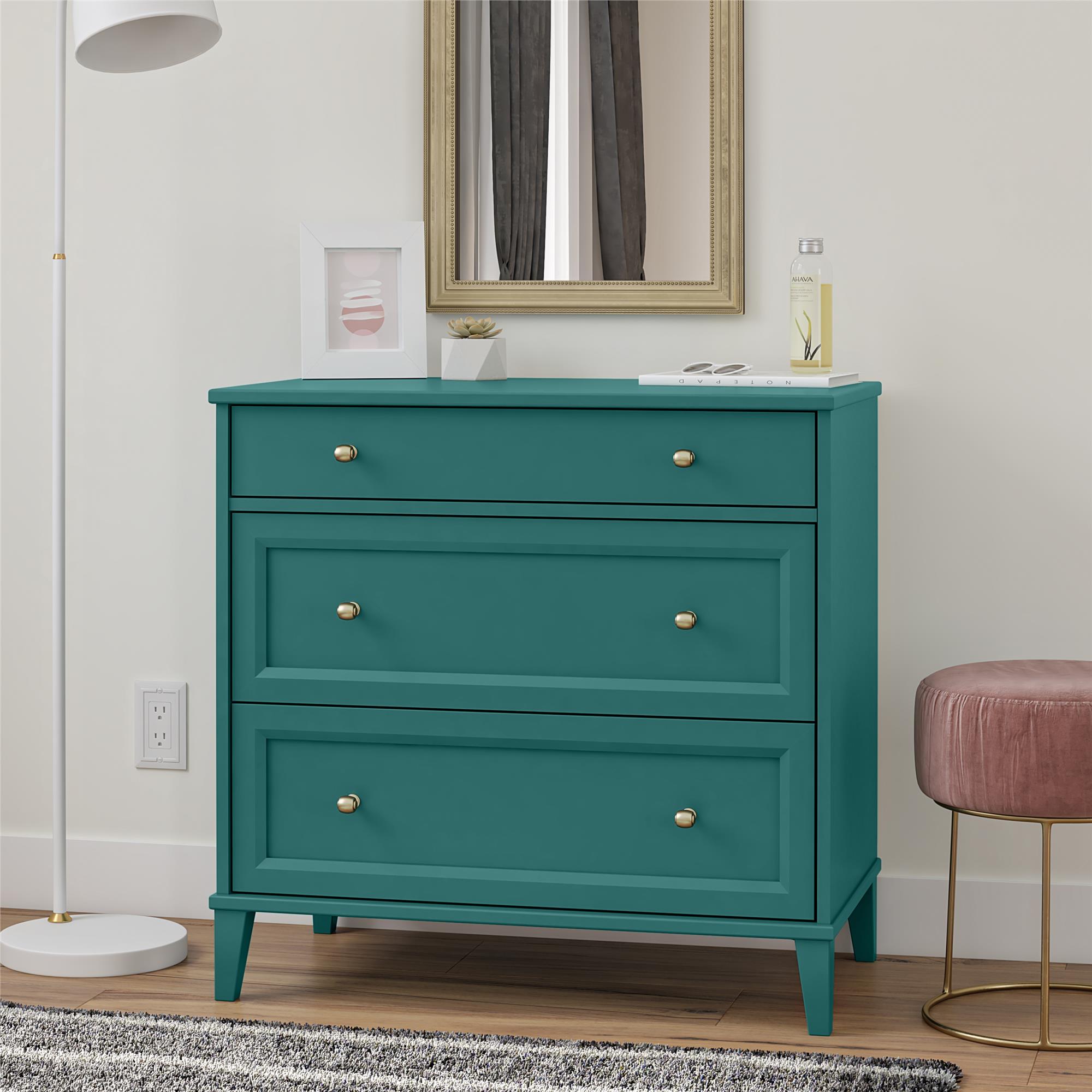 Ameriwood Home Monticello 2 Drawer Dresser w/ Pull-out Desk, Emerald Green